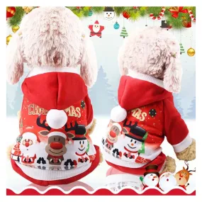 Merry Christmas Pet Dress – Elk Santa Puppy Suit in 6 Sizes