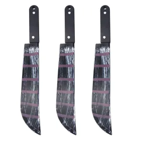 Pack of 3 Realistic Bloodied Machete Weapon Plastic - 50 cm Halloween Horror Killer Fancy Dress Party Costume Props