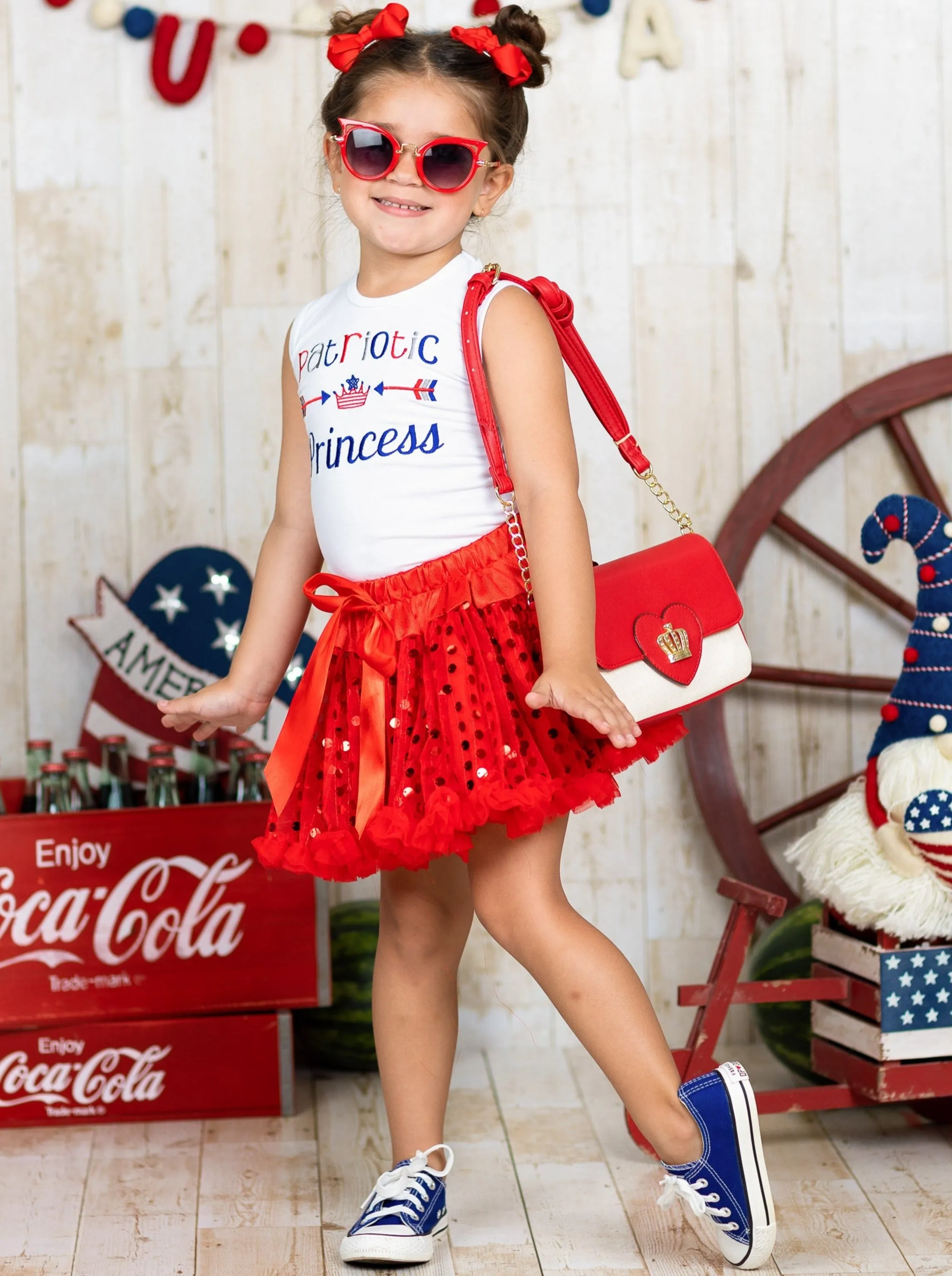 Patriotic Princess Sequin Skirt Set