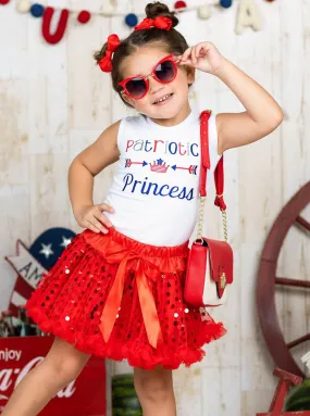 Patriotic Princess Sequin Skirt Set