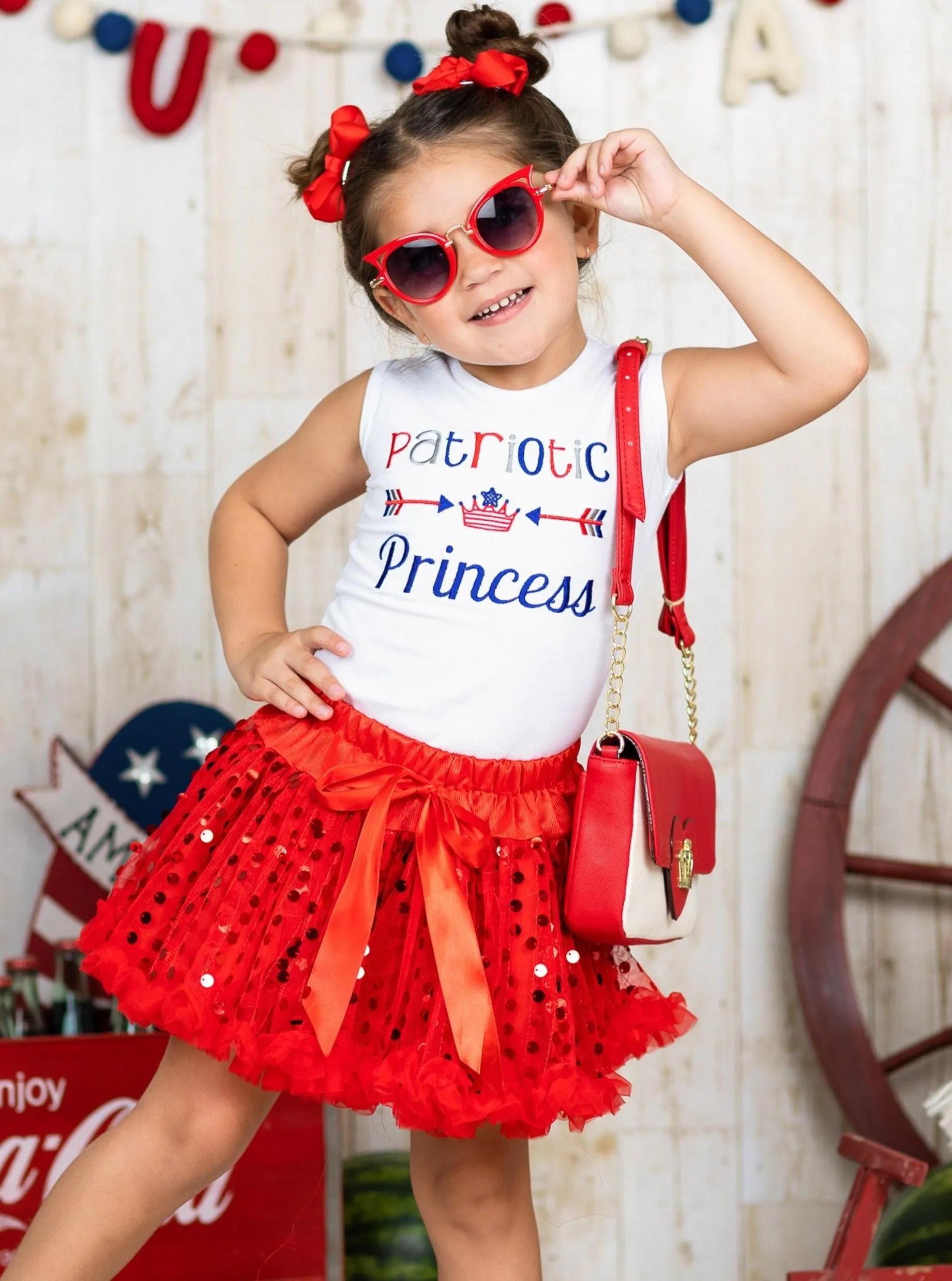 Patriotic Princess Sequin Skirt Set