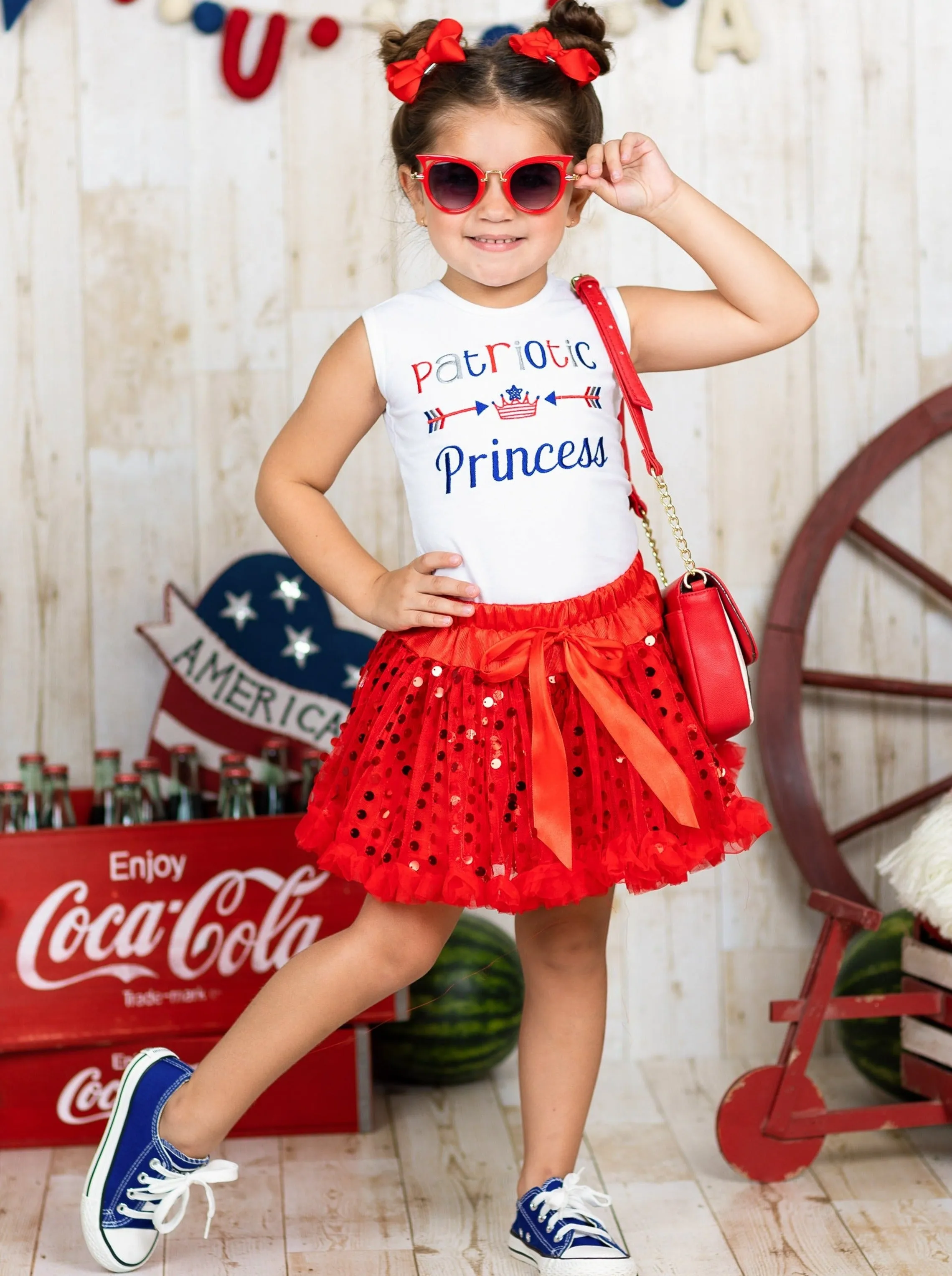 Patriotic Princess Sequin Skirt Set