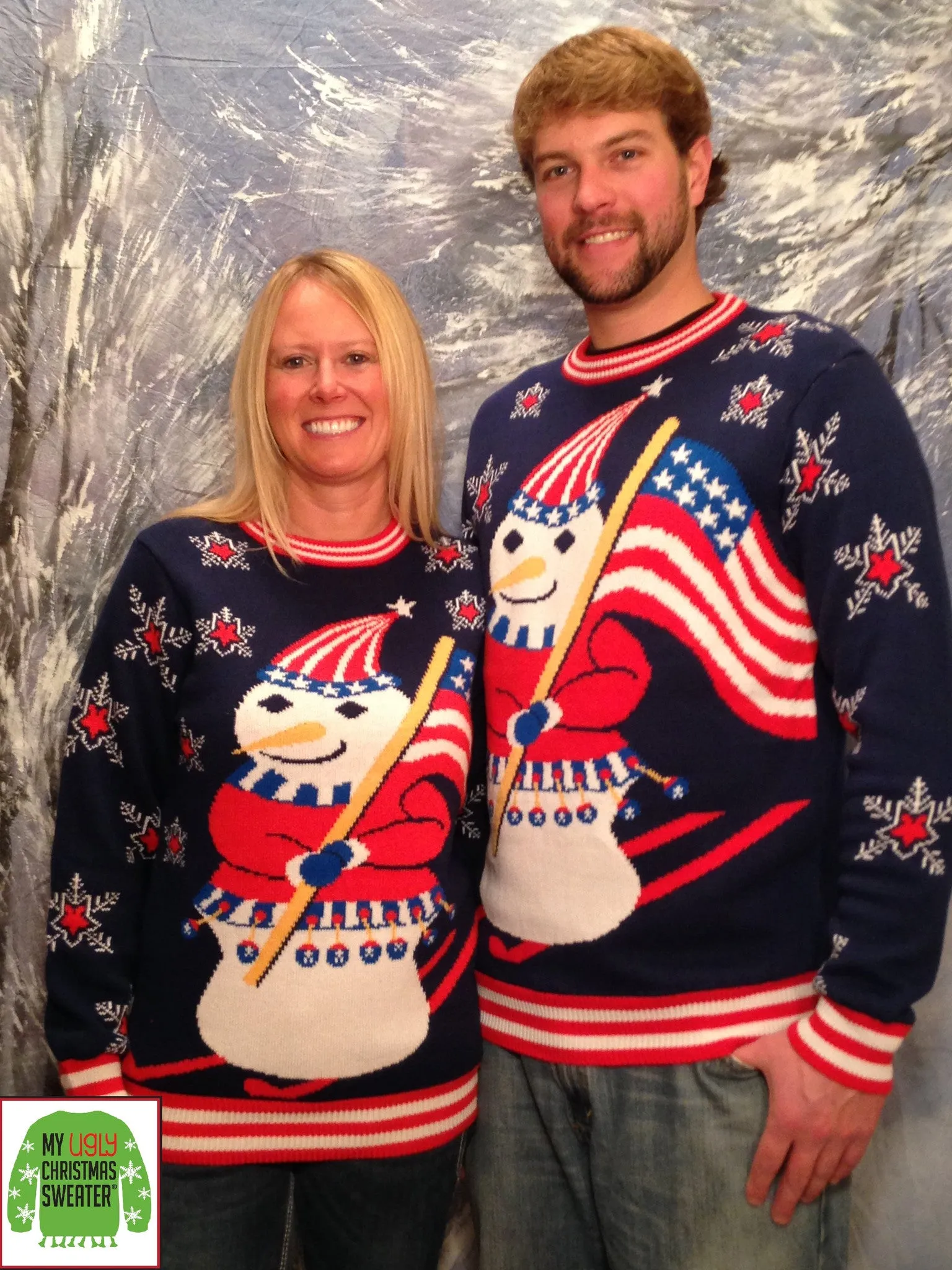 Patriotic Snowman Christmas Sweater