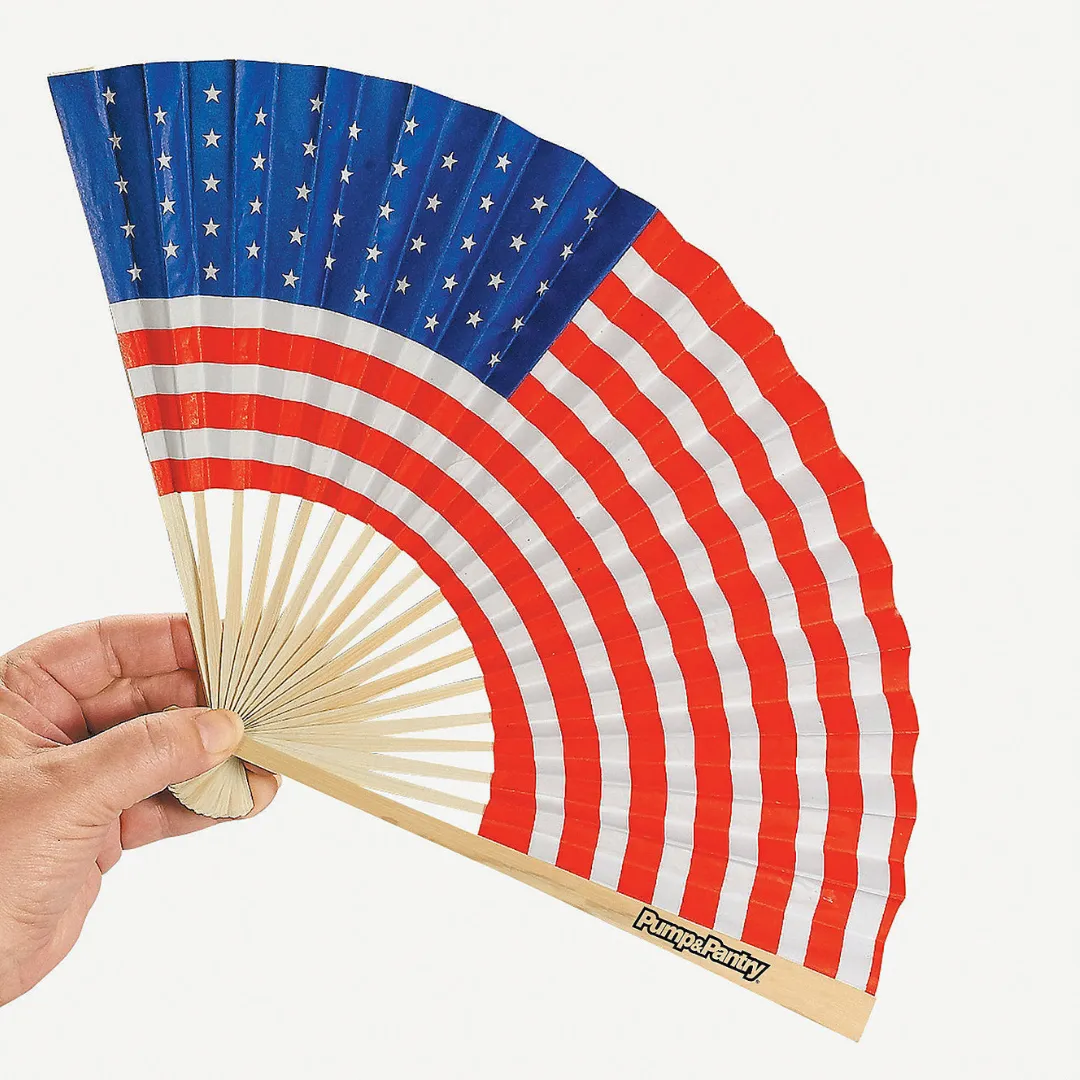 Patriotic Wood Hand Fan