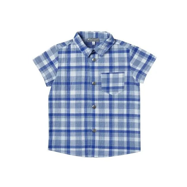 Petit Confection Plaid Shirt in Blue