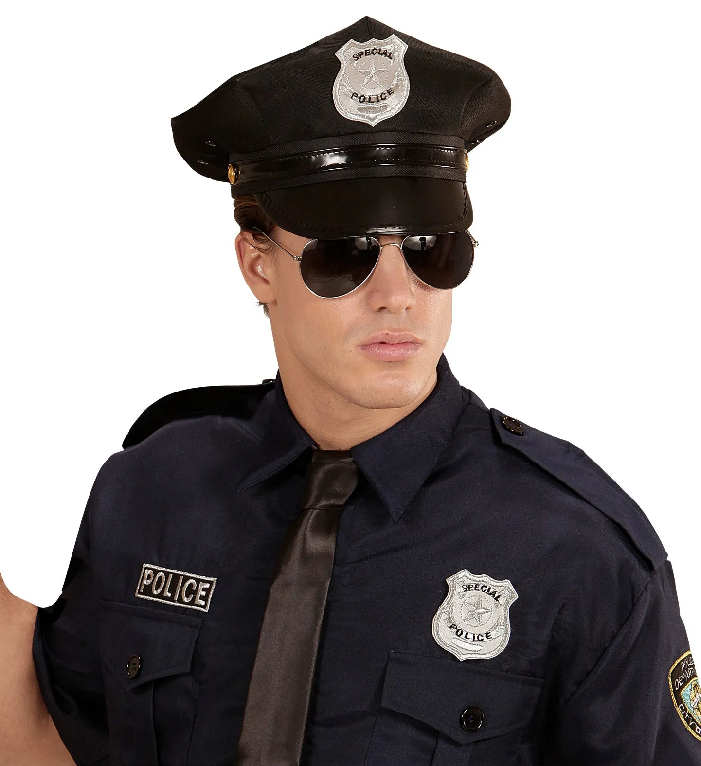 Police Officer Set Hat Glasses Badge