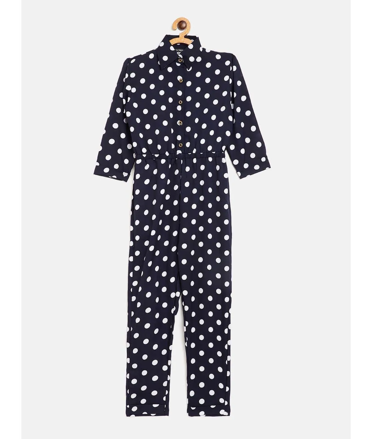 Polka Roll-up Jumpsuit for Girls