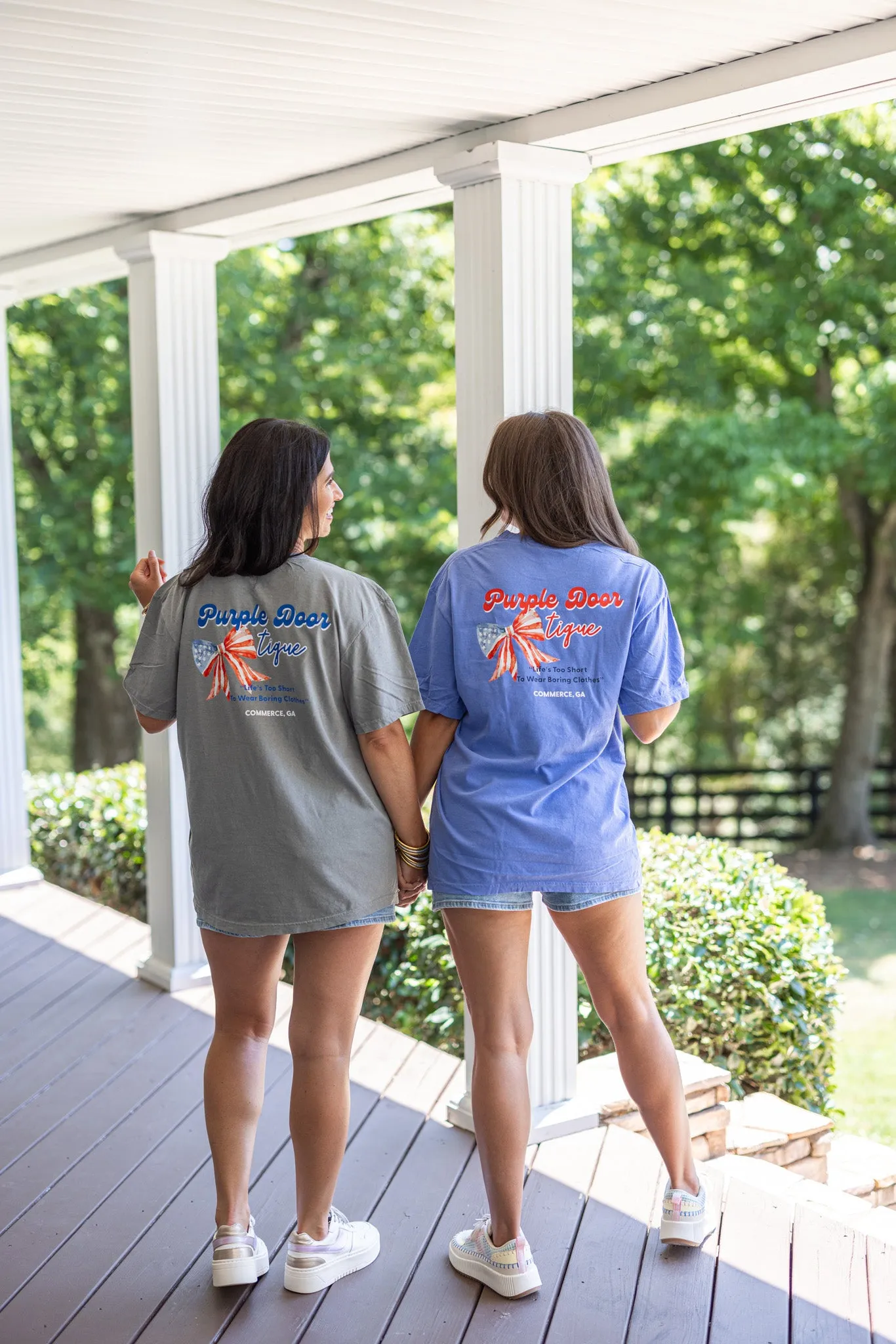 Purple Door Boutique Grey Patriotic Tee