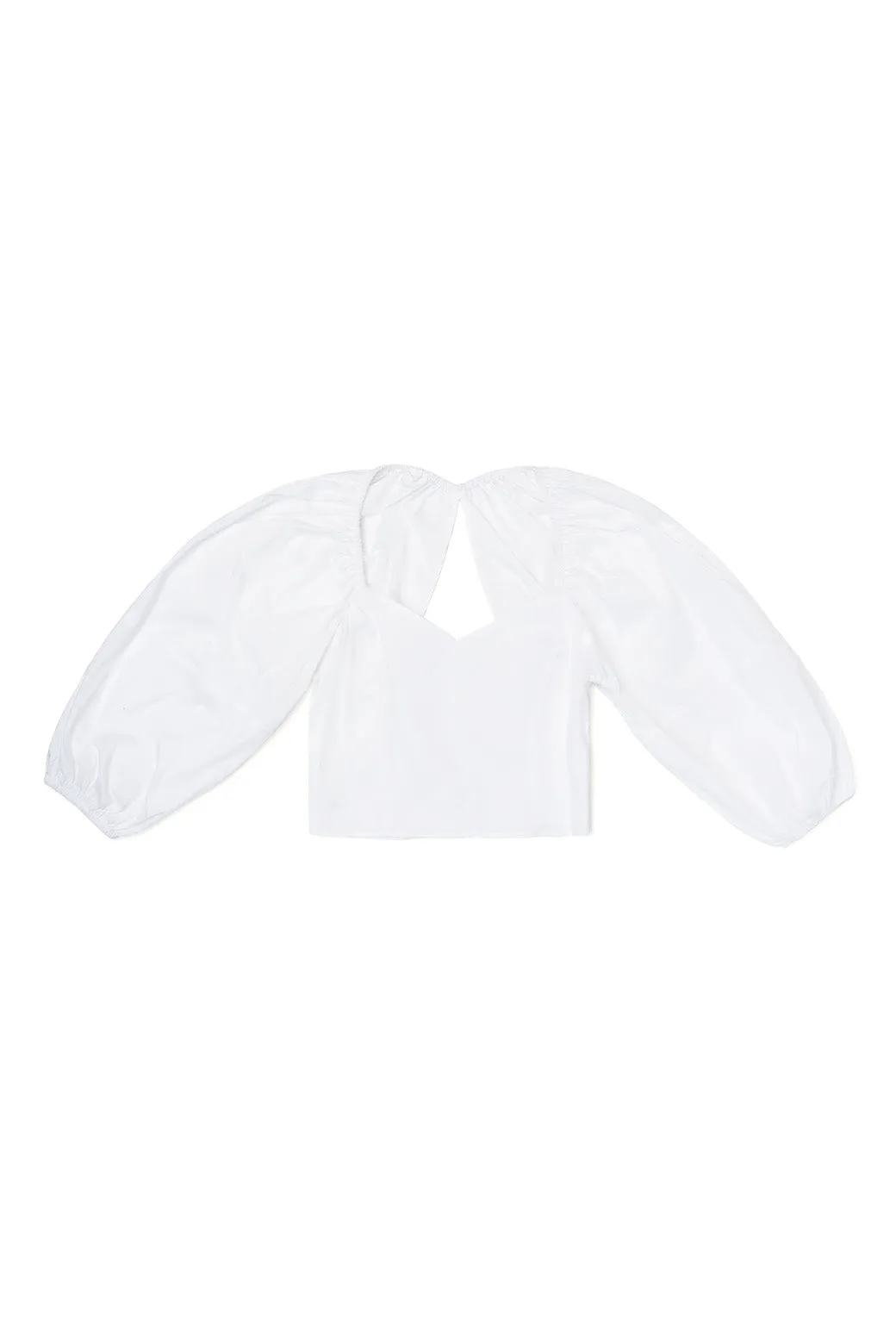 SAMPLE - Balloon Sleeve Bustier - White Poplin