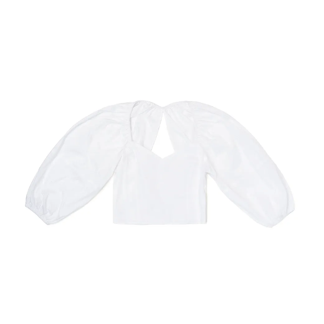 SAMPLE - Balloon Sleeve Bustier - White Poplin