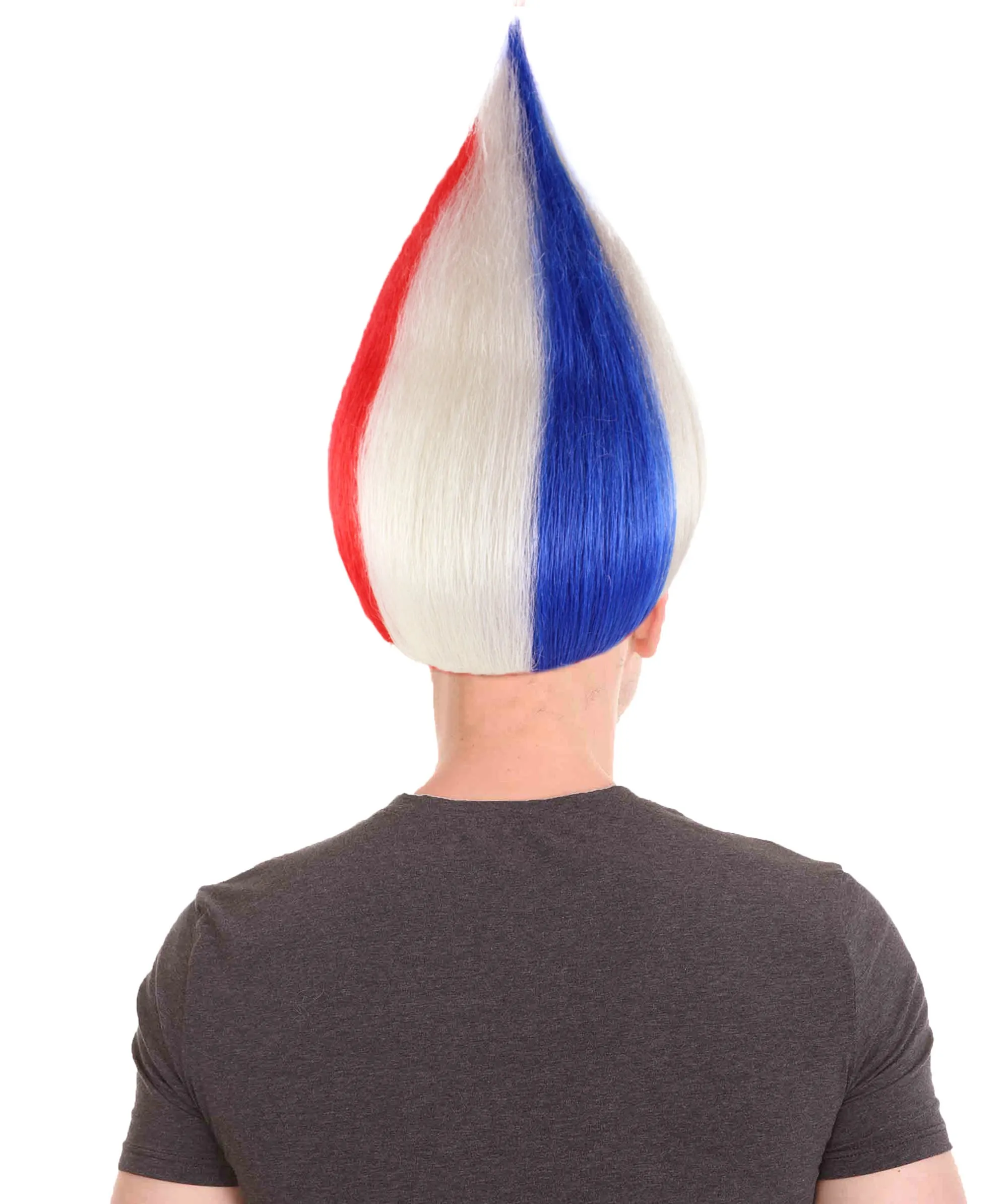 USA Star Troll | Unisex Patriotic Red White and Blue Troll Wig with Star | Premium Breathable Capless Cap