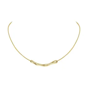 VAIGE Elegant Gold Tone Stainless Steel Collarbone Chain - Simple Short Pendant Necklace for Stylish Occasions