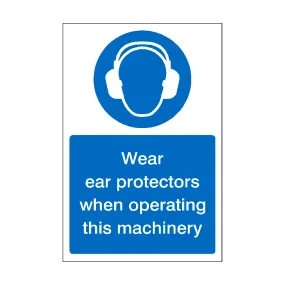 Wear Ear Protectors Machinery Sticker