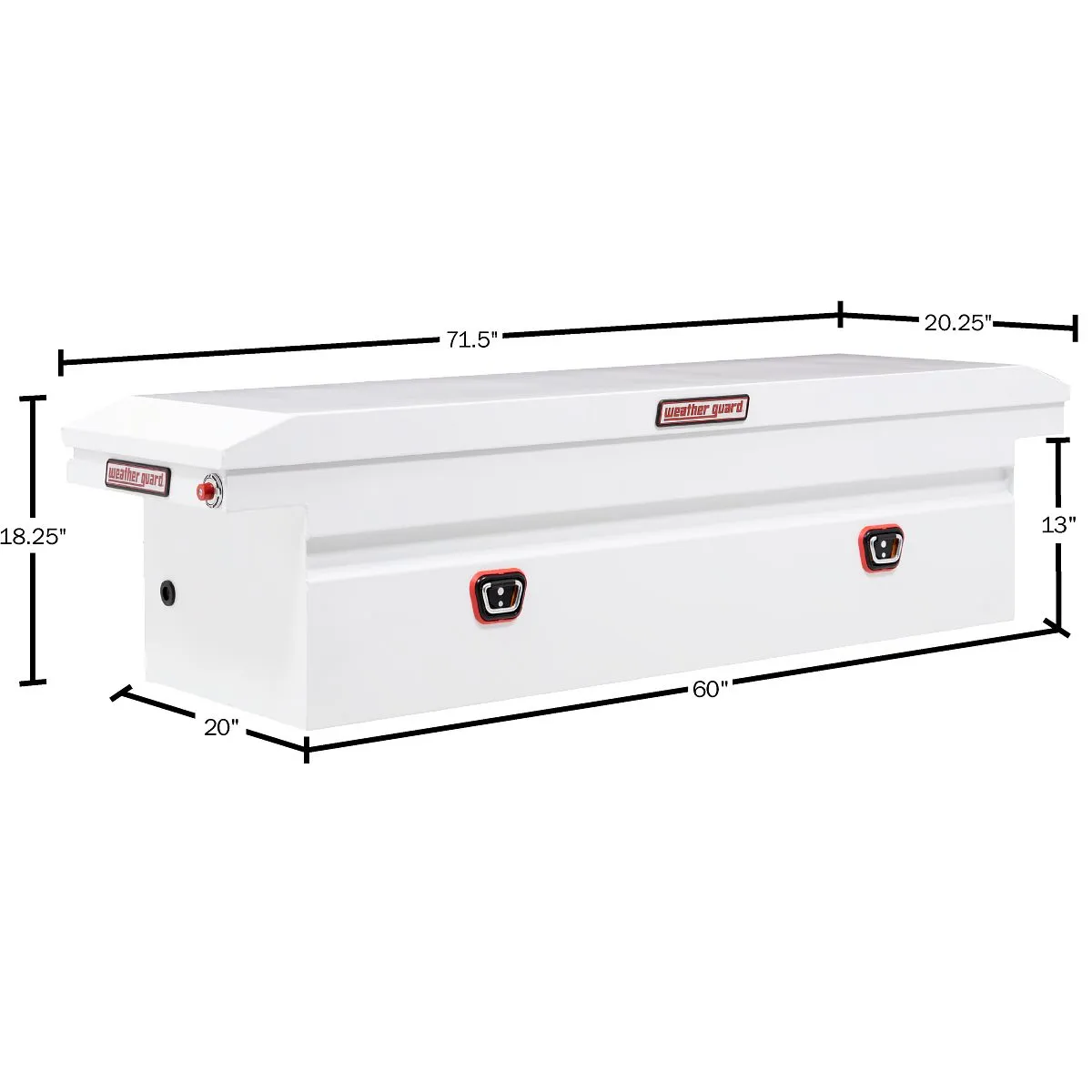 WEATHER GUARD MODEL 120-3-03 SADDLE BOX, STEEL, FULL LOW PROFILE, WHITE, 10.6 CU FT