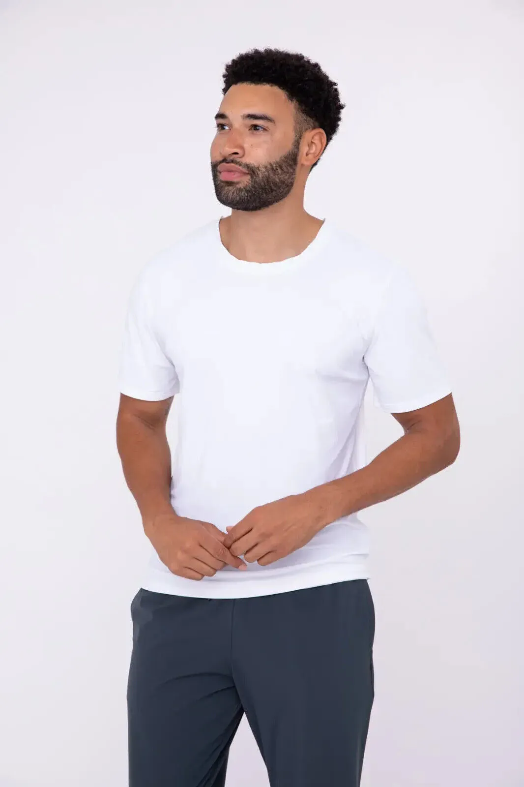 White Cool-Touch Short Sleeve Crewneck Tee