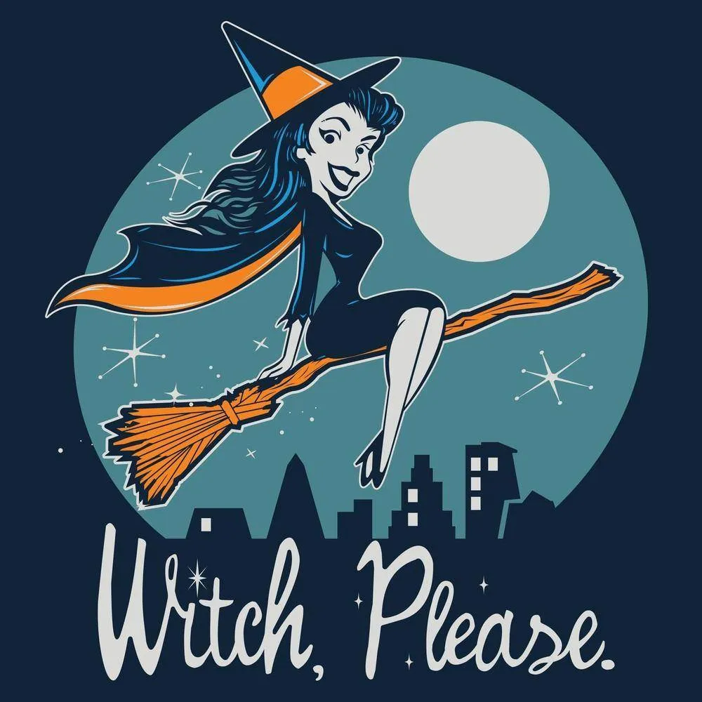 Women's Witch, Please Slim Fit T-Shirt - Midnight Navy