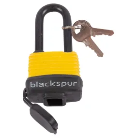 Yellow 4cm Long Shackle Laminated Steel Weatherproof Padlock - By Blackspur